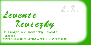 levente keviczky business card